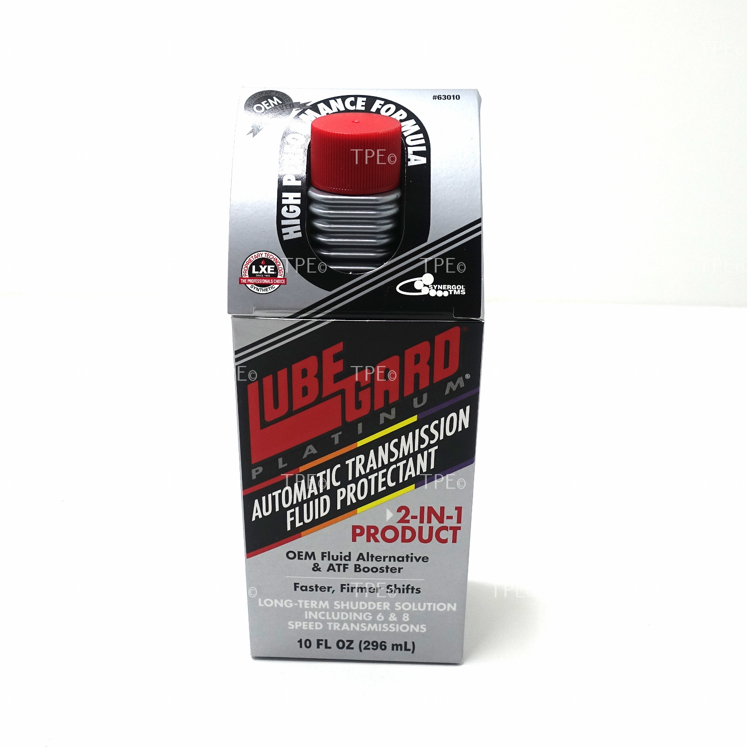 08.LU.63010 DESCRIPTION
LUBEGARD® Platinum Automatic Transmission Fluid Protectant is a unique 2-in-1 product that can be used as a premium automatic transmission (ATF) conditioner, or as an economical OEM ATF alternative.
Platinum restores additive content to used ATF and enhances new ATF resulting in improved performance and smoother, more consistent shifting. It can be added as a protectant, or booster to *any automatic transmission fluid to eliminate torque converter (TCC) shudder, hard shifting and slippage.
*Not for use in CVT, or DCT transmissions and do not use in Ford vehicles manufactured before 1986 that require Type F ATF.

LUBEGARD® Platinum is engineered to raise the thermal and oxidative stability of the fluid, so when it operates at elevated temperatures, it does not thin out and pyrolyze, burn, or react with oxygen and form deposits. It is formulated with proprietary LXE® (Liquid Wax Ester) technology that has a molecular structure that allows unsurpassed transfer of heat. LXE® improves heat conductivity, suppresses foaming and, consequently, reduces transmission operating temperatures and extends fluid life. Platinum also contains our proprietary Synergol® technology. Synergol® eliminates harsh shifting while enhancing the long-term frictional stability of the ATF.

For used as an OEM ATF alternative - Use Platinum with appropriate viscosity base ATF as a premium alternative for OEM fluids for Acura/Honda, BMW, Chrysler/Mopar, GM, Ford, Hyundai/Kia, Nissan, Toyota, Volvo and many more!
*See LUBEGARD® OEM & ATF Conversion chart for proper base ATF recommendations

FEATURES & BENEFITS

• Prevents overheating
• Dramatically reduces friction & wear on metal parts and internal components
• Will not alter the crucial sulfur balance in your transmission fluid
• Will not harm yellow metals
• Inhibits fluid oxidation and foaming
• Contains patented Synergol® TMS Technology, a synthetic molecule that tightens the shift cycle without losing the friction modification at lockup, which eliminates shudder
• Eliminates torque converter shudders
• Ensures proper shifts
• Frees stuck valves & keeps them free
• Extends fluid change intervals
• Protects & restores seals for optimum performance
• Conditions & restores seals and o-rings
• Does not contain any harmful components such as zinc (ZDDP)/ash, etc., like other
• competing products